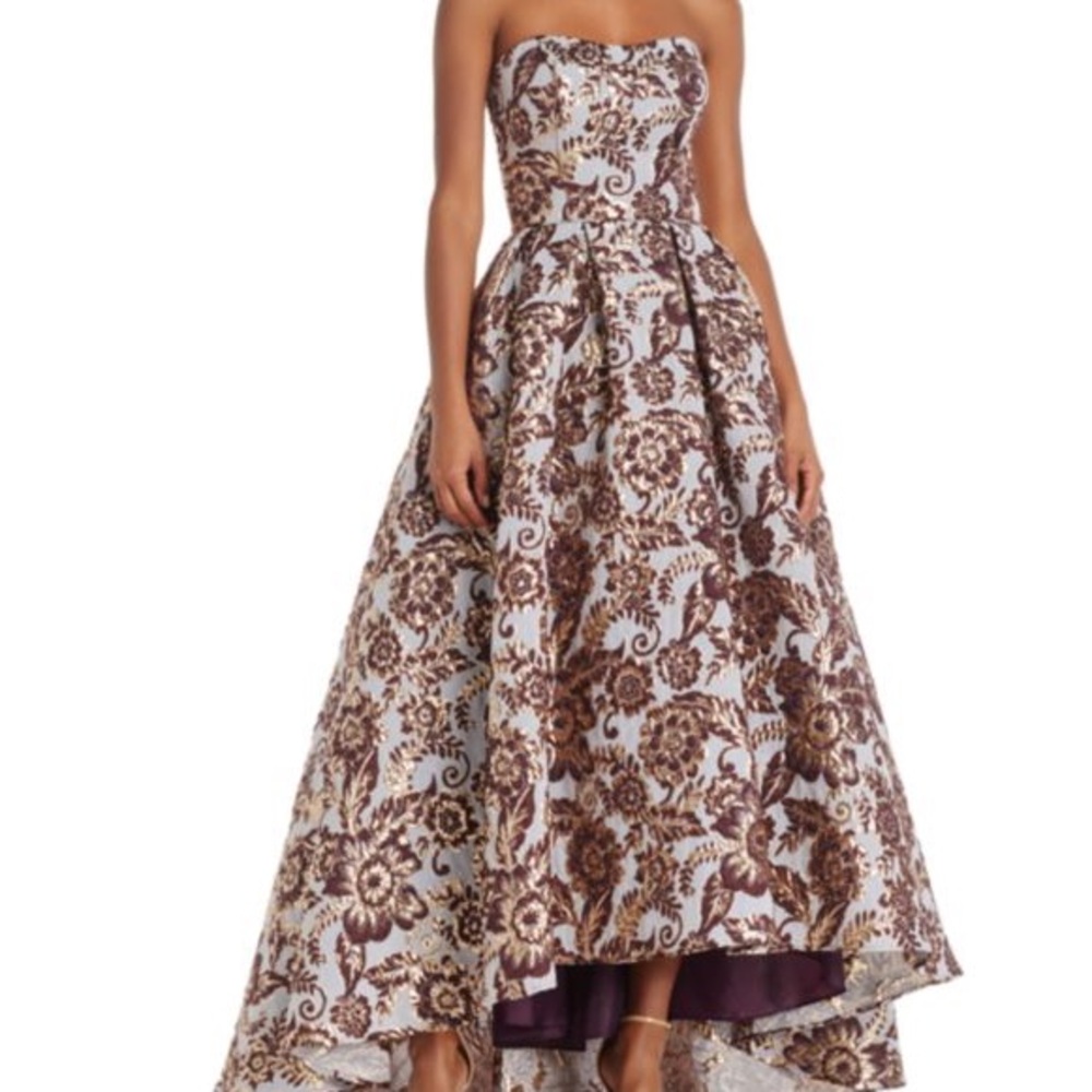 Aqua brand strapless floor length evening gown